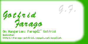 gotfrid farago business card
